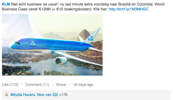 KLM gebruikt LinkedIn zakelijk