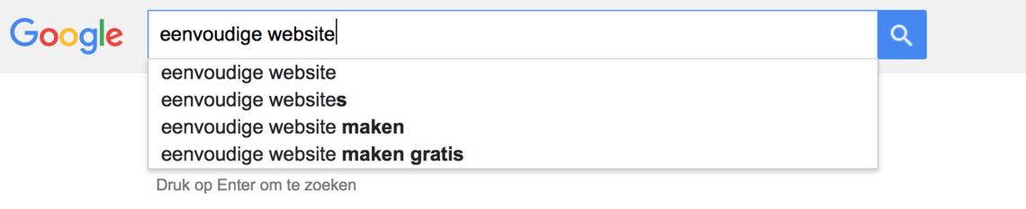 suggesties zoektermen google suggesties